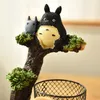 Decorative Objects Figurines Anime My Neighbor Totoro Resin Craft Desktop Student Pen Holder Metal Iron Bracket Stationery Pen Holder Accessories Gift 230815