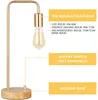 Lampade da tavolo industriale d'oro, set di lampade da comodino Edison di 2