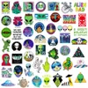 50pcs lot Car Stickers Alien UFO Trolley Case Skateboard Notebook Stickers Waterproof PVC Removable Stickers for Car Motorcycle Bi279s