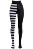 Leggings femininas fccexio listrado ioga feminina de ioga impressão estilo gótico tight long tlays casuais punk damas esportem altas altas elásticas de treino 230815