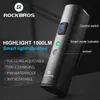 Luzes de bicicleta Rockbros 1000lumen Luz de vibração inteligente Lâmpada 5Modes Bicycle farol LED LANTERNO DO LANTERNO DE LANTERNO 230815