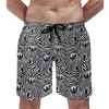 Men's Shorts Zebra Board Summer Trendy Modern Animal Print Sportswear Beach Short Pants Men Quick Drying Hawaii Plus Size Swim Trunks