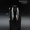 أقراط طوق Diamond Ring Large for Women's Circle بسيطة وشخصية 925 Silver Needle Super Farmling Full