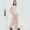 Frauen -Nachtwäsche -Designer 22mm Mulberry Seiden -Pyjamas Set Frauen Frühling lang Ärmel Paties Solid Color Nightwear Luxus bequem