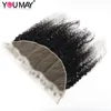 Lace Wigs 3B 3C Kinky krullende frontale met babyhaar Braziliaanse Remy Human Edge Hairline natuurlijk voor zwart 230815