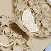 Gratulationskort 50st Butterfly Laser Cut Wedding Invitation Card täcker Party Vykort Business gratulationskort Engagemang Bröllopsdekoration 230815