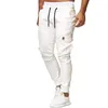 Pantaloni da uomo tinta unita vestibilità slim gamba lunga sport casual da jogging leggero escursionismo lavoro all'aperto