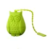 Silicone owl tea infuser with chain food grade Silica Gel coffee Filter Strainer tea bag Novelty Cartoon Accessories Gift high quality Afbtj