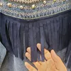 Jaquetas femininas jaqueta jeans coreana bordado floral camurça camurça franja chaiquetas majer casaco de manga longa de manga longa femme 230815
