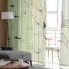 Gardin söt bambu illustration växt tyll gardiner för vardagsrum sovrum dekor chiffong rensan kök fönster gardin draperar