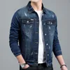 Giacche da uomo Spring Mens Casual Cotton Giacca di denim Classic Fashion Fashion Slim Washed Blue Jeans Coat Brand Brand Brand 230815