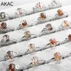 Bröllopsringar 3Rings 5Rings AKAC Ca7*9mm Natural Black Golden Rutile Quartz Justerbar vit kopparring Partihandel Skicka slumpmässigt 230815