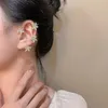 Sırtlar Küpe 1 Pair Metal Kelebek Kulak Klipleri Kadınlar için Sahte Piercing Asma Küpe Kore Köplü Zirkon Kulaklık Mücevher