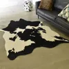 Tapijten Noordse Amerikaanse stijl Zwart en wit koe Patroon Cowhide Tapijt Woonkamer Sofa Area Tapijt Slaapkamer Decor voetmatten Leer