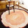 Mattor 80 80 cm Ancient Tree Ring mattan Polyester Dörrmatta Runda mattor för vardagsrum sovrum Hometapete Alfombras