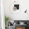 Wandklokken Moderne minimalistische Spaanse klok Grote Ronde Koper Stille Hanging Watch voor Living Room Achtergrond Intang Hall Decor