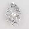 Broches Leaf Pins Vintage Style With Pearl Women Broch Wedding Accessories Juwelskraagbroches