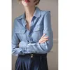 Camicette da donna in denim camicia da camicia primavera e autunno a manica lunga abbigliamento da lavoro retrò sente