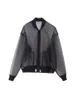 Jackets Bomber Jackets feminino 2023 Moda Organza Street Spring Coast vintage Manga longa Casual em Outerwears Chic Top