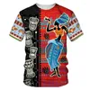 Men's T Shirts African Fashion T-shirt Summer Casual O-type Short-sleeved Trend Retro Street Shoes Hip-hop T-shirtt-shirts