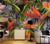 Sfondi CJSIR PO Sfondi a mano disegnata Tropical Rainforest Banana Canna Retrò Sfondo di moda per pareti 3 D Tapety Decor