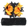 Haarzubehör 6pcs Orange schwarze weiße kleine Mädchen Kopfbänder Kinder Bowknot Wide Haarbänder Stirnbänder Accessoires Outfits für Enfant Halloween 230816