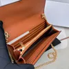 Designer-Handtasche mit Kette, hochwertige Umhängetasche, Designer-Damen-Geldbörse, Leder, kurze Geldbörse, Kartenhalter, Geldbörsen, klassische Tasche, 5A, echtes Leder, Reißverschluss-Geldbörse