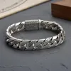 Chain Link Bracelets DEEPFOREST Silver Color Eternal Vine Cuban Chain European Personality Men's Hip-Hop Accessories Trend Domineering Thick