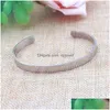 Cuff Fashion Inspirational Letter Bangle Keep Ing Going Bracelet Titanium Steel Arrow Engraved Gifts For Women Girls Drop Delivery J Dhbth