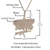 New Fashion Necklace Yellow Gold Plated Full CZ AK47 Letters Pendant Necklace for Men Women with 3mm 24inch Rope chain