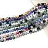 Beads Fire Agates Natural Round Stone White Purple Blue For Jewelry Making Diy Bracelet Necklace Handmade 6/8/10MM 15''