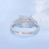 Moda kobiety pierścionek diamentowy s925 srebrny duży kwadratowy pierścionek z diamentem moissanite na imprezowy ślub miły prezent