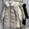 Women's Down Parkas Winter and Autumn Women's Loose Apron Zipper Solid Long Jacket Fur Collar Casual Matching Warm White Duck Down Coat Z230817