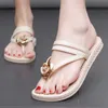 Chinelo flip-flops mulheres usam moda verão novo estilo flor clipe toe sandálias de borracha de plástico sandálias de praia sapatos