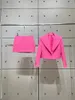 Tweede stuk jurk roze handgemaakt boren met lange mouwen korte blazer mini halve rok set 2023 herfst y2k tailleloze sexy damesjas