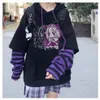 Retro Casual Hoodie Europe and America zagęszczone męskie z kapturem fałszywy dwuczęściowy zestaw Y2K Autumn and Winter Nowy płaszcz słodki i uroczy sweter studencki