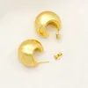 Hoop Ohrringe klobig für Frauen Mädchen glatt runde goldplattierte, dicke geometrische Metall Statement Schmuckgeschenk