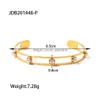 Bangle Fashion Jewelry PVD 18K Gold Plated Open Circle Cuff Armband Rostfritt stål för kvinnor Drop Leverans DHGHS