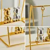 Decorative Objects Figurines Kawaii Room Decor Creative Little Bear Swinging on The Swing Modern Home Decoration Desk Accessories Animal Statue gift 230815