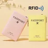 DHL100pcs Card Holders PU RFID Letter Printing Zipper Short Credit Card Travel Passport Cover Mix Color