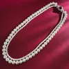 Pendant Necklaces Vintage 100 925 Sterling Silver Pearl Ruby Gemstone Double Deck Necklace For Women Fine Jewelry Wedding Gifts Wholesale 230816