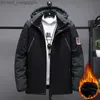 Mäns jackor Men Winter Jacket Huven Wool Warm Parka Men's Black Plush Coat Men's Large Coat 9xl Windproect Autumn Anorak Z230816
