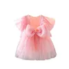 Mädchenkleider Girls 'Pink Prinzessin Kleid 2023 Summer New Edition Kinder Big Bow Kleid Baby Mesh Kleid R230816