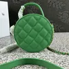 Designer Small Round Bag European och American Fashion Caviar Ringer Chain Bag Internet Celebrity Mobile Telefon Bag Mini Purse