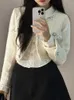 Damenjacken Herbst Tweed Kurzfrauen 2023 koreanischer Stil Quaste Trimm einzelner Breast O-Neck Long Sleeve Mantel weibliche lässige Oberbekleidung