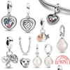Ciondoli 925 Sterling Sier Pearl per braccialetti e collane Pandora Accessori per la moda di gioielli da donna semplice