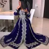 2020 Arapça V yaka kristal boncuk dantel aplike müslüman uzun kollu gece elbise abaya kaftan göz alıcı taban uzunluğu dubai saten p259b