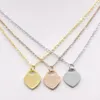 Fashion Chain Heart Pendant Necklaces Designers 3 Color 18k gold Titanium Steel Pendant Jewelry Accessories