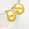 Hoop Earrings Chunky For Women Girls Smooth Round Gold Plated Wide Thick Geometric Metal Statement Jewelry Gift