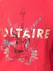 Women's Hoodies Sweatshirts Early Autumn New French Minority Zv Guitar Wing Letter Gilt Printing Cotton Round Neck Red Women's Sweater